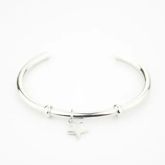Coach Silver Glitter Star Charm Cuff Bracelet - Picture 2 of 6